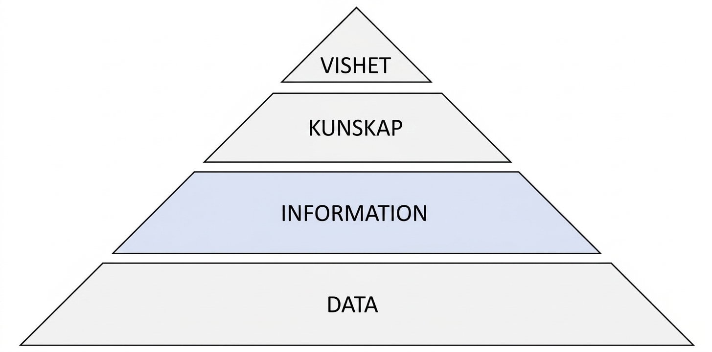 diagram över DIKW-pyramiden med informationssteget markerat