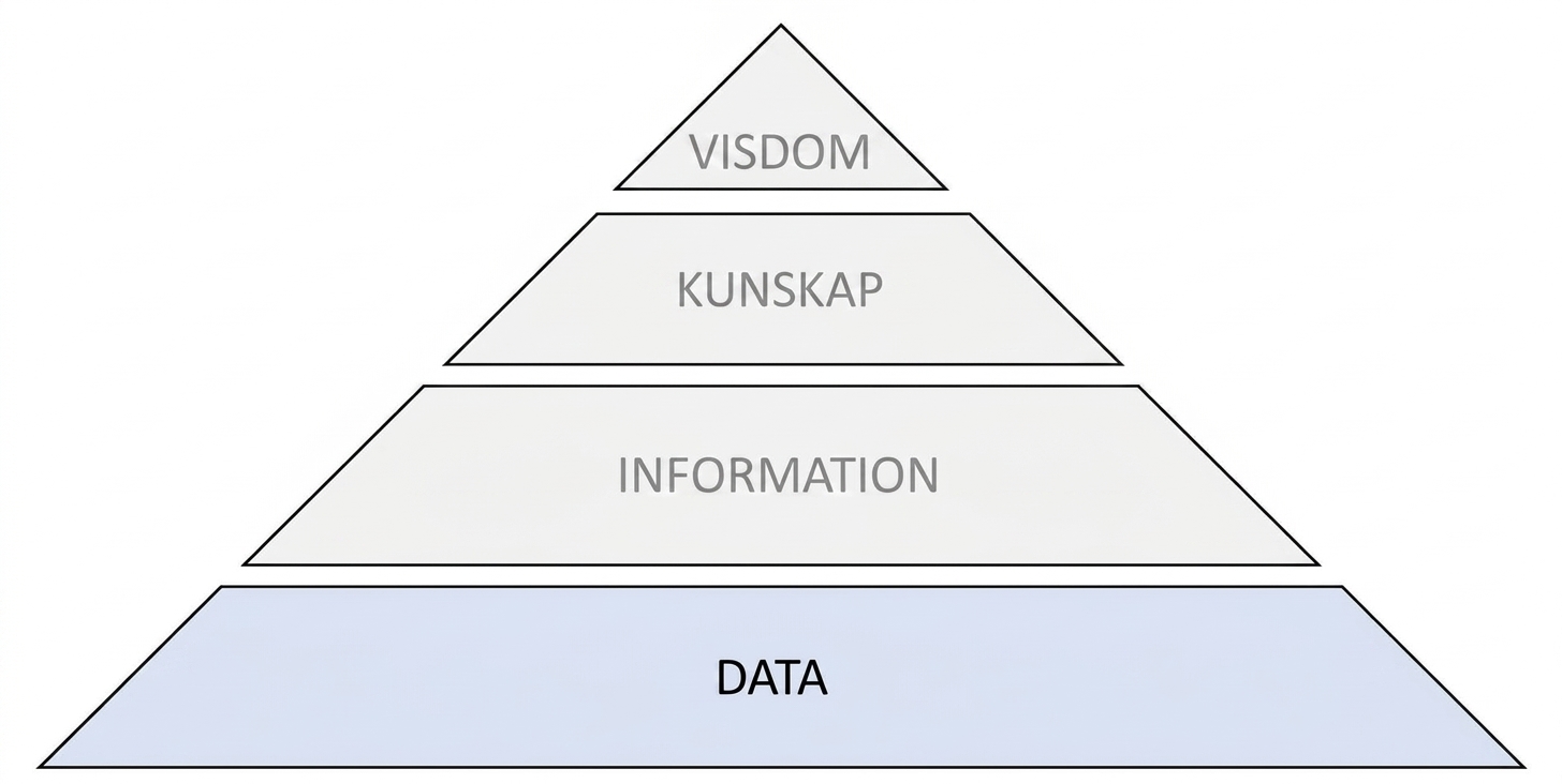 diagram över DIKW-pyramiden med datasteget markerat