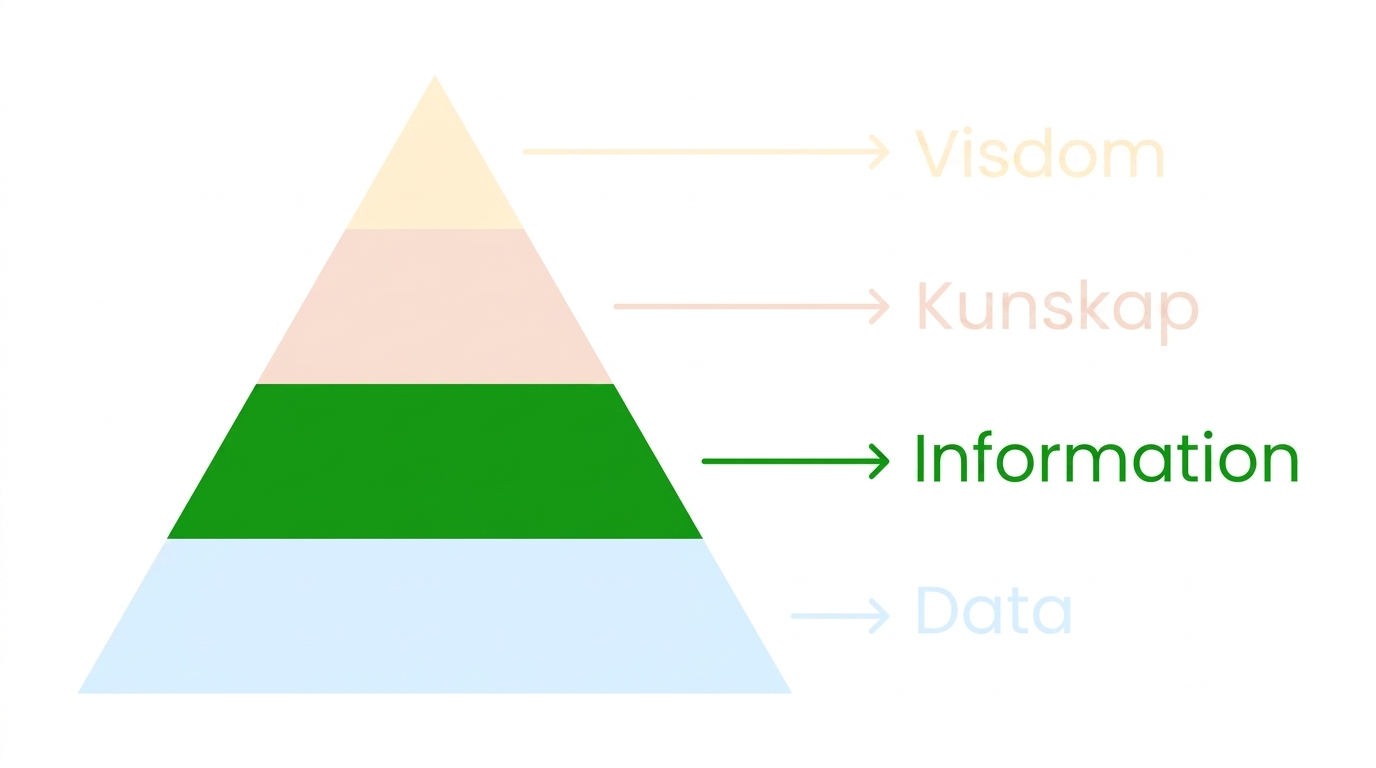 DIKW-pyramiden med Information markerat