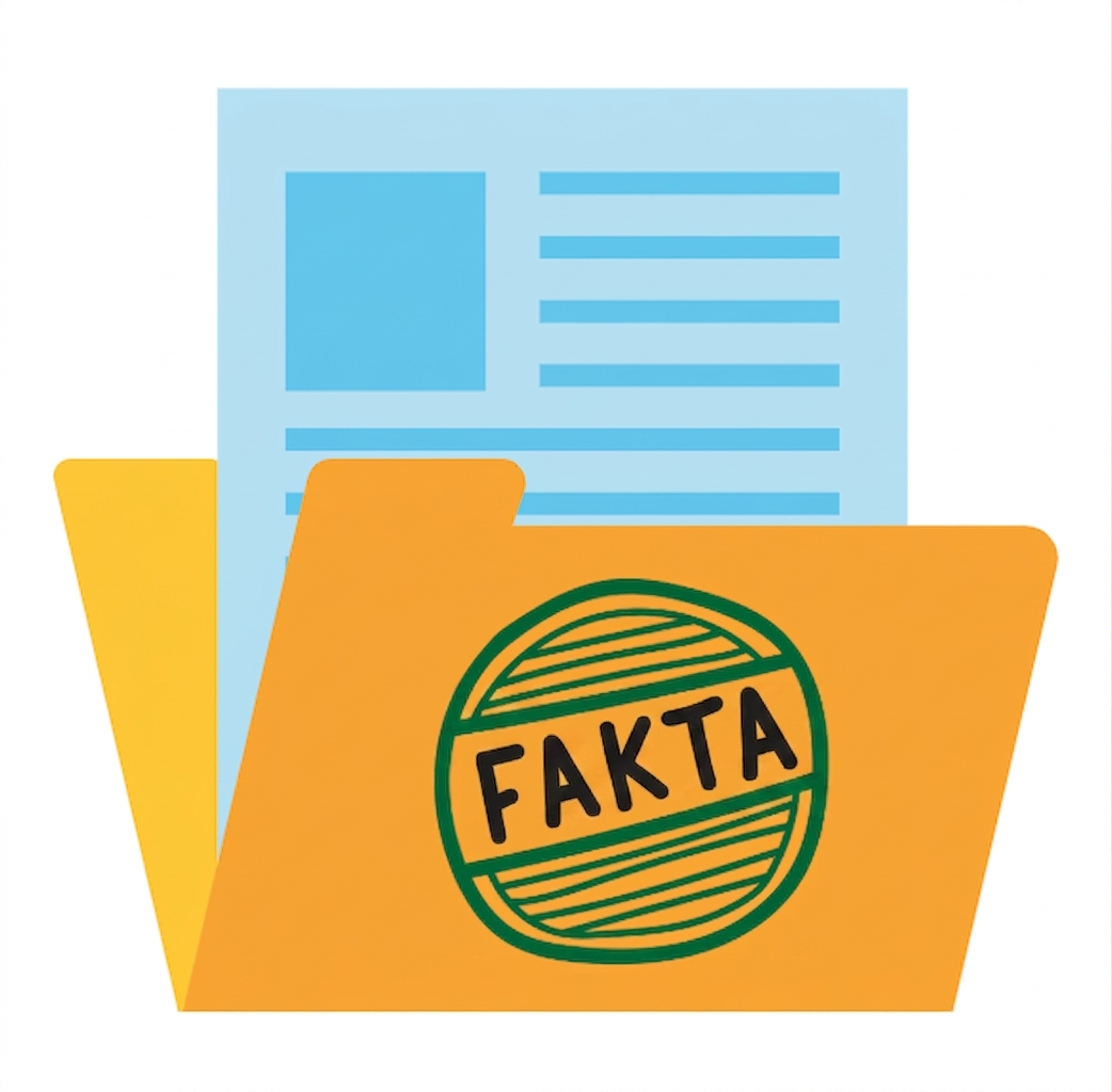 Illustration av en datafil med en faktastämpel