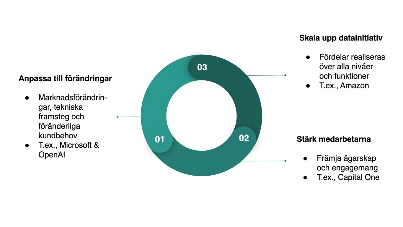 Diagram som sammanfattar fördelarna med en hållbar datakultur (4).