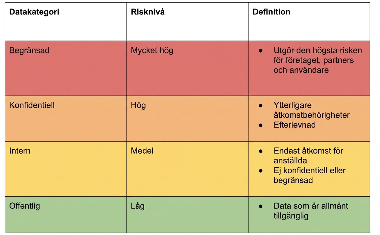Exempel på riskklassificeringsdiagram