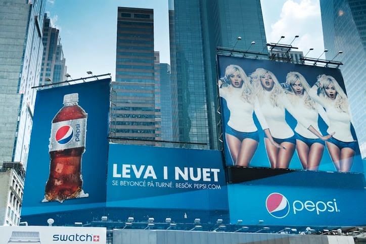 Beyonce to the left
