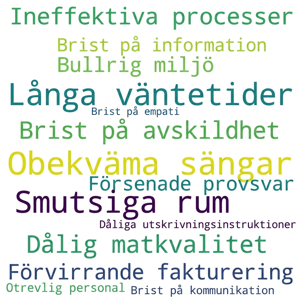 Ordmoln med patientklagomål