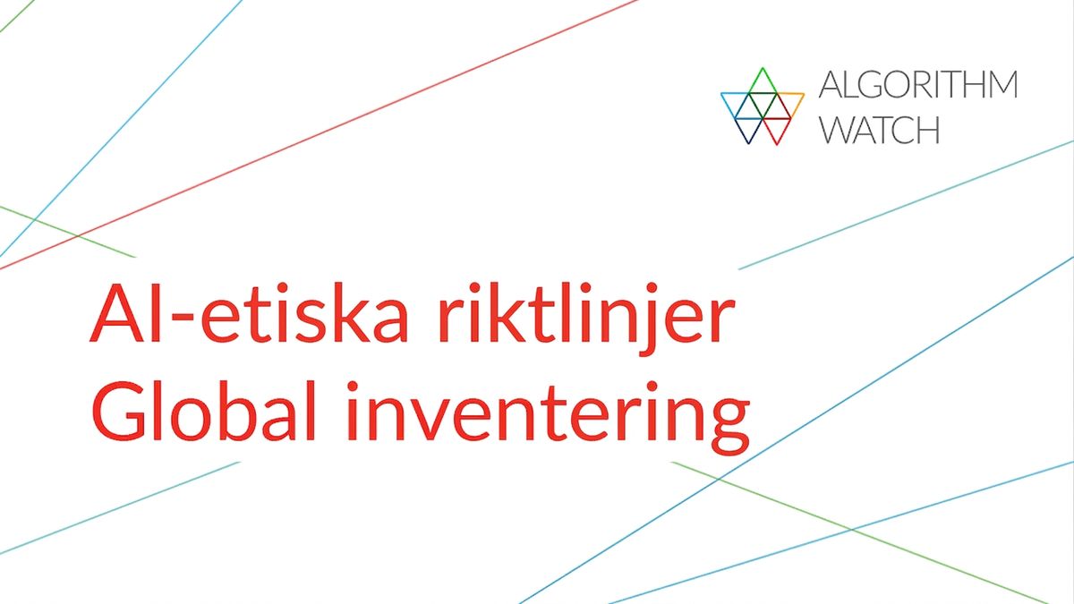 Bild av Algorithm Watchs inventarium över AI-etiska riktlinjer.