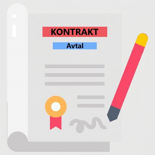 Illustration av ett juridiskt dokument och en penna för att kontrollera regelefterlevnad.