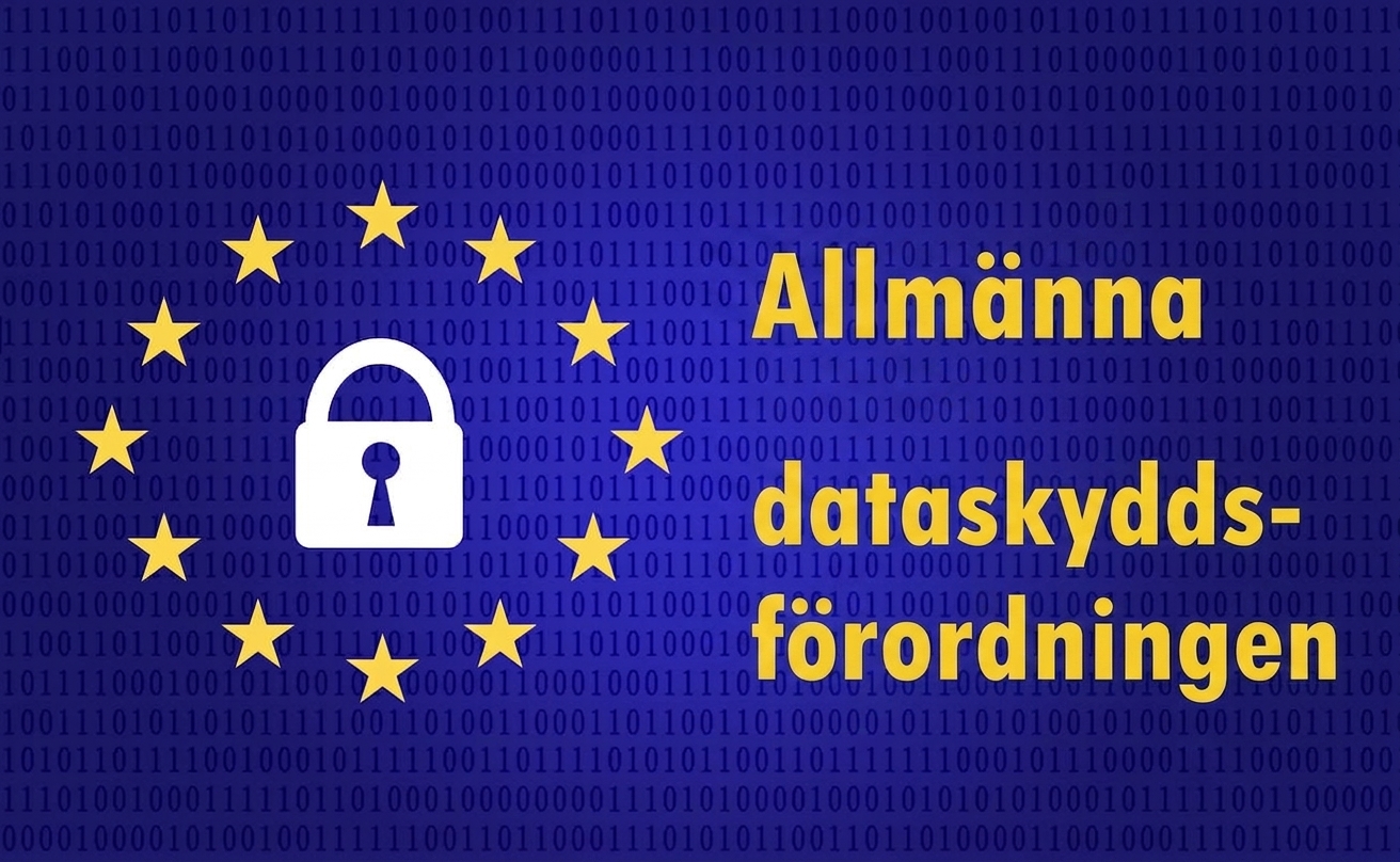 En EU-flagga med förkortningen GDPR: General Data Protection Regulation.