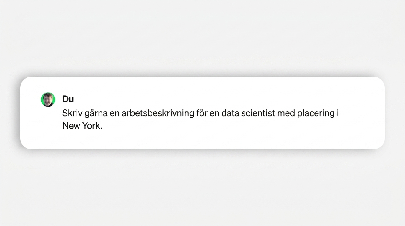 Prompt för att skriva en jobbbeskrivning.