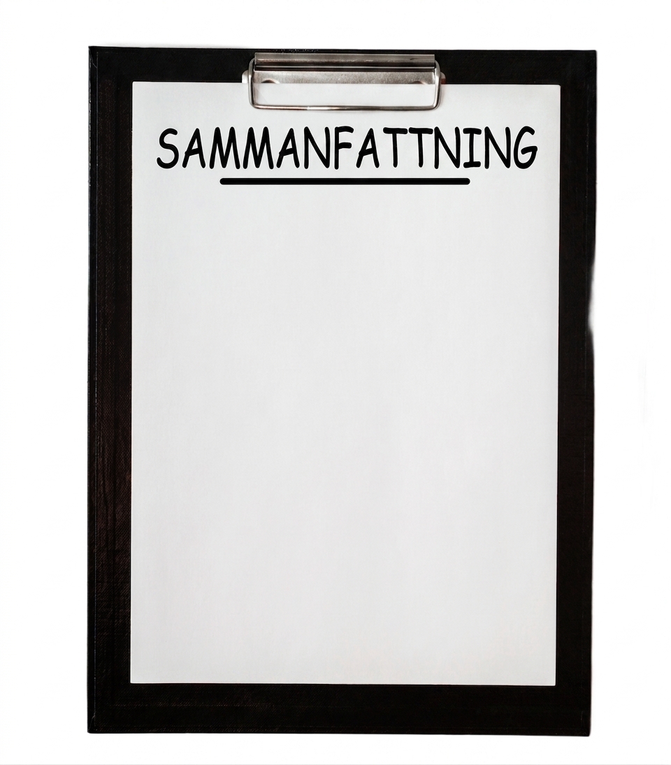 Ett urklipp med en sammanfattning på.