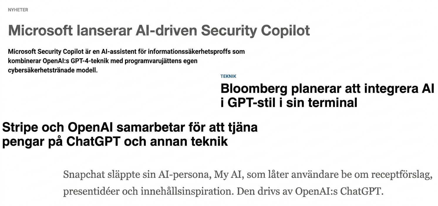 En bild som representerar artiklar om företag som skyndar sig att utnyttja LLM:er.