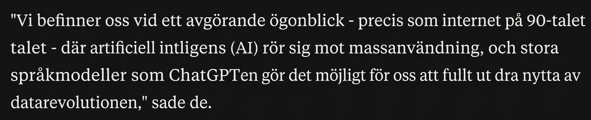 En nyhetsrubrik som lyfter fram framstegen inom LLM:er som ett avgörande ögonblick.