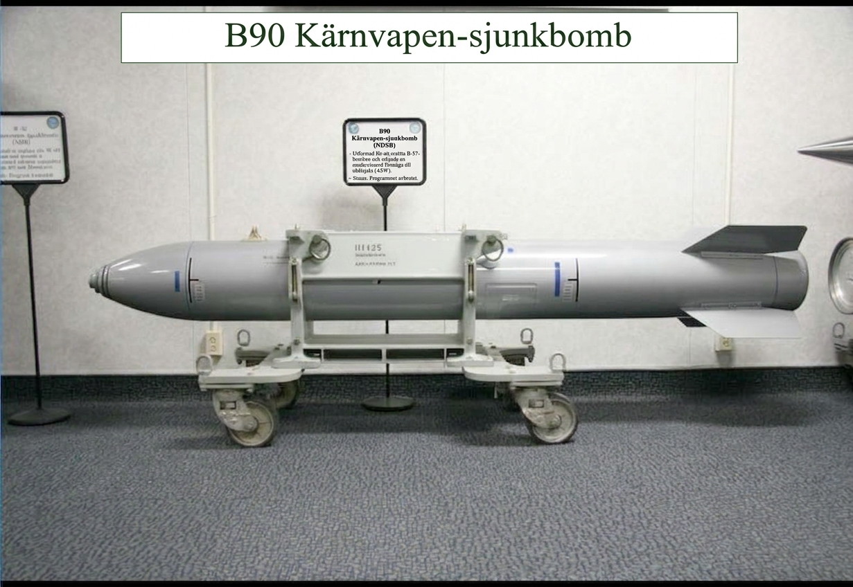 Bild av en odetonerad kärnbomb på ett museum