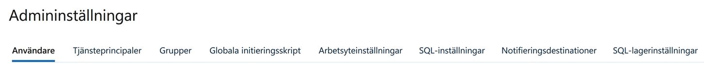 Inställningar för arbetsyteadministratör
