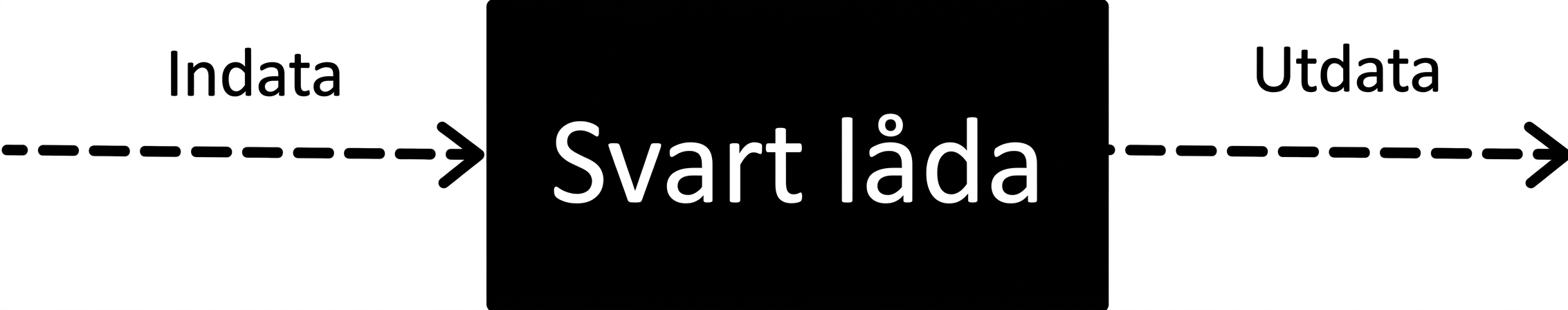Ett flödesschema som illustrerar den svarta lådans natur.