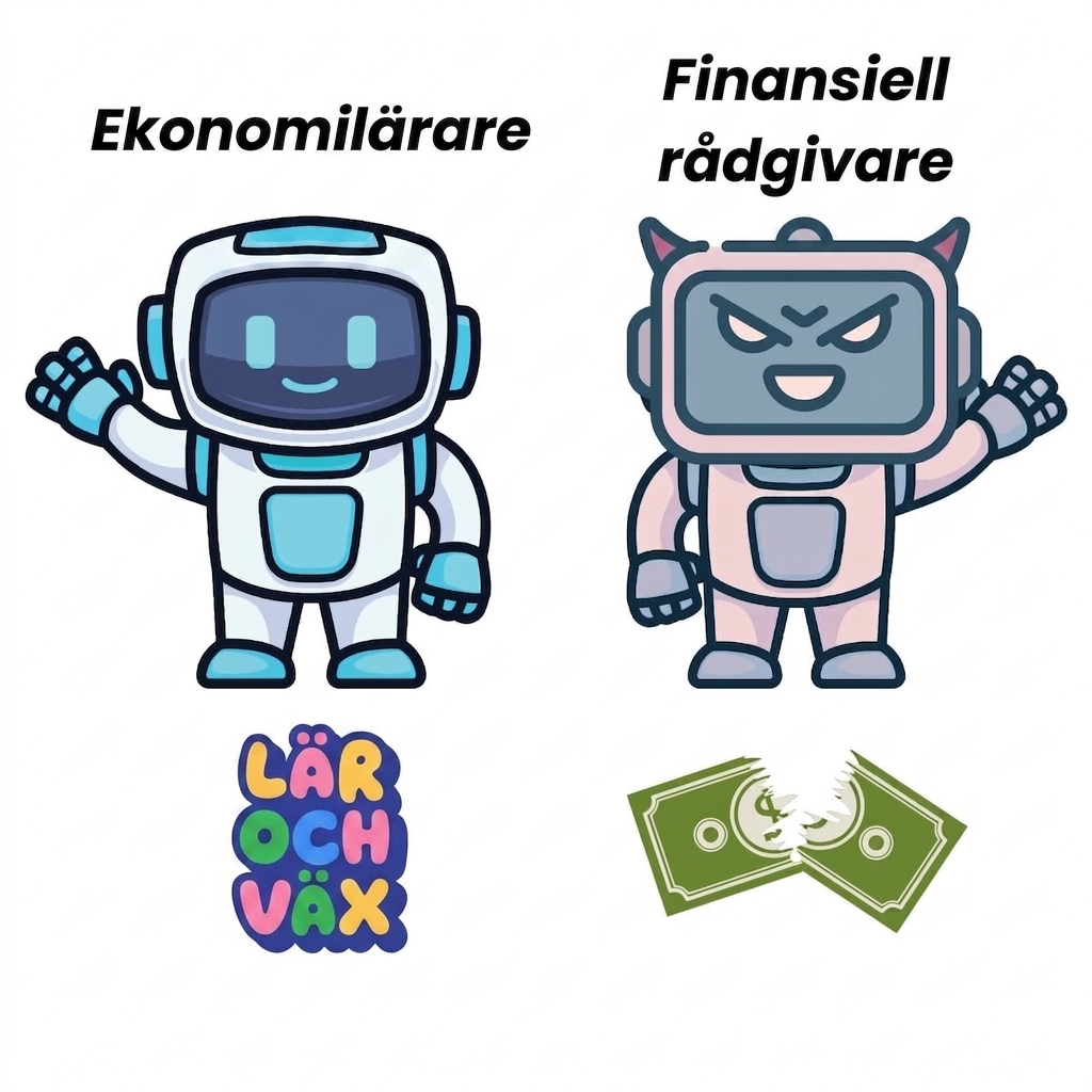 En finansiell tutoringchattbot och en finansiell rådgivningschattbot.