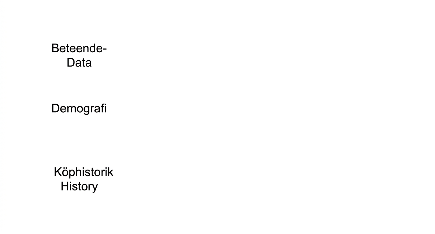 Beteendedata, demografisk data och köphistorik.