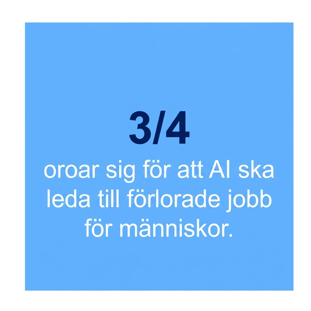 Tre fjärdedelar av de tillfrågade oroar sig för att AI ska ta mänskliga jobb.