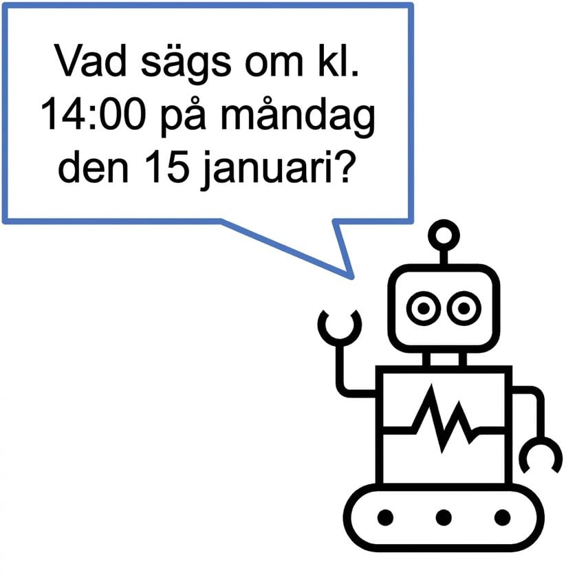 Chatbot som föreslår tider.