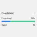 Frågeinformation med tids- och raduppgifter med LIMIT 10