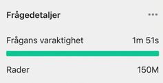 Frågeinformation med tids- och raduppgifter