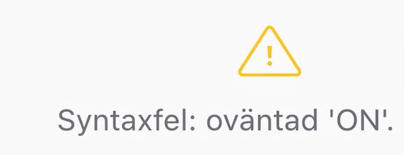 Bild på syntaxfel