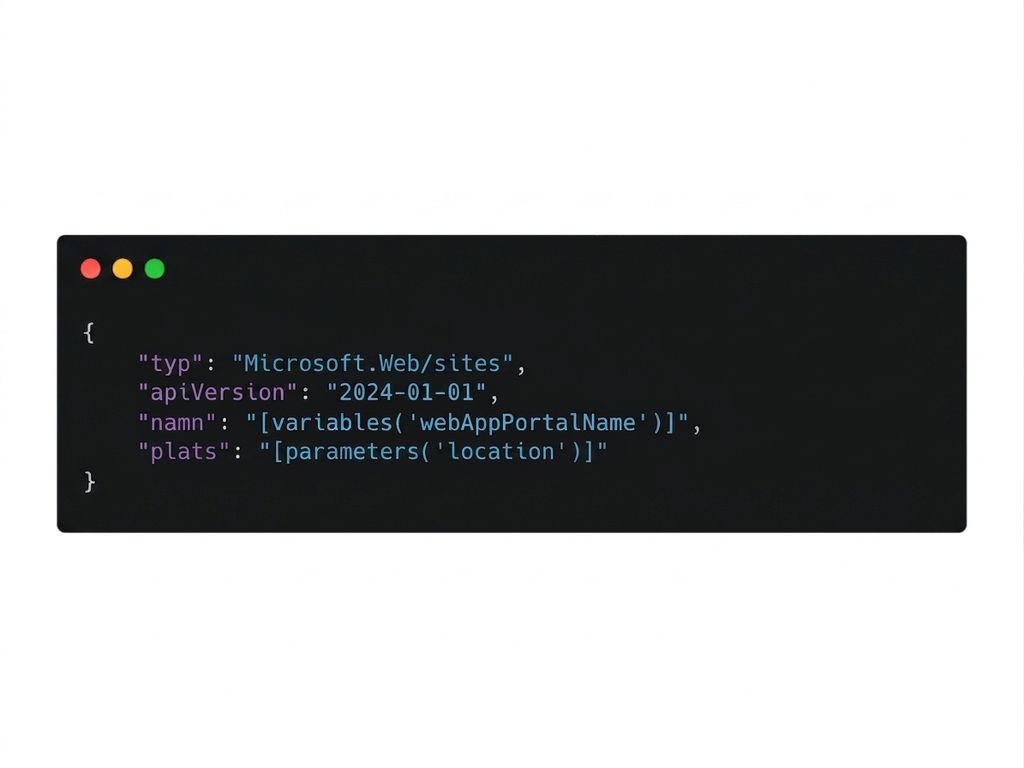 Exempel på JSON-format med fyra egenskaper