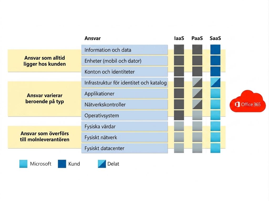 Ansvarsfördelning för Software as a Service