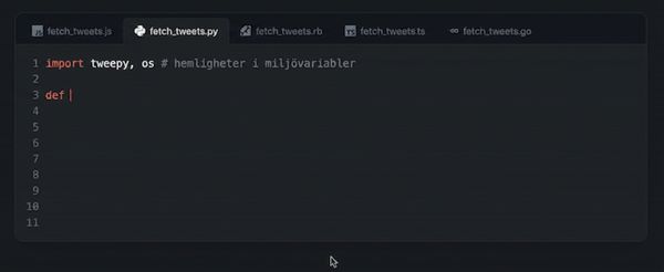 Exempel på GitHub Copilot i praktiken