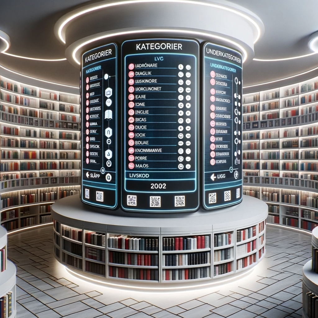 Bild av ett bibliotekskatalogssystem