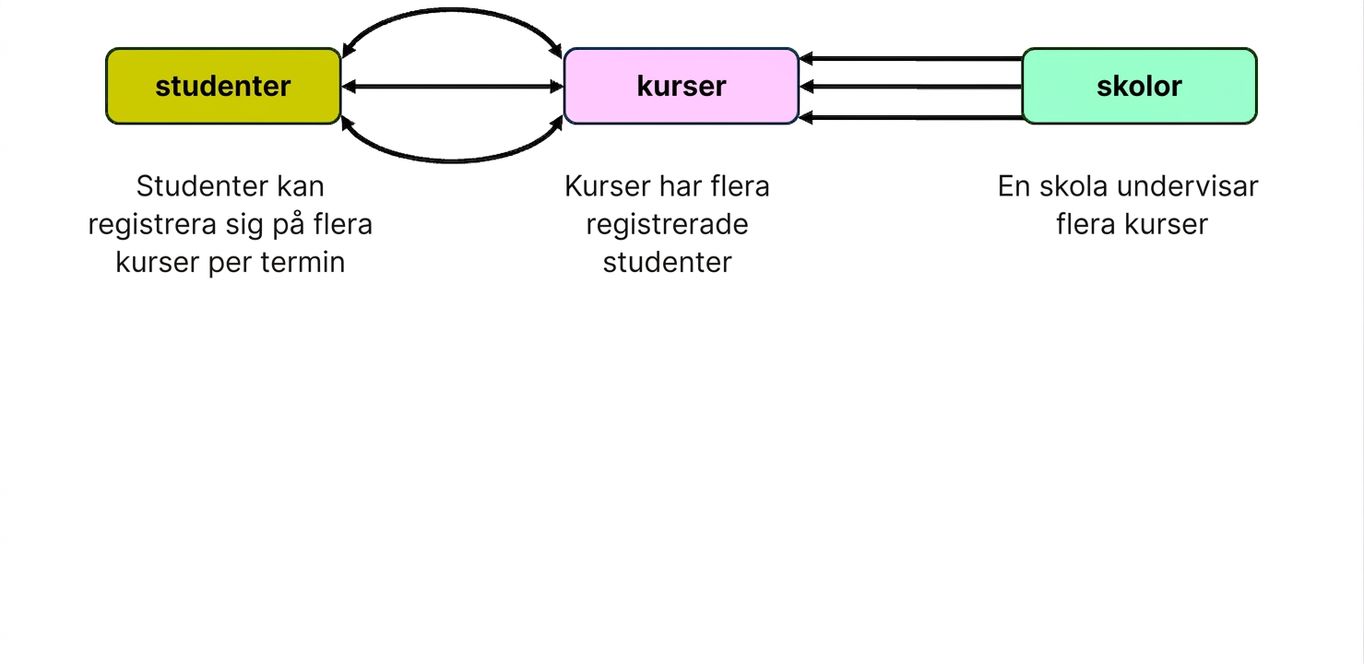 Interaktion mellan entiteter med collegetema