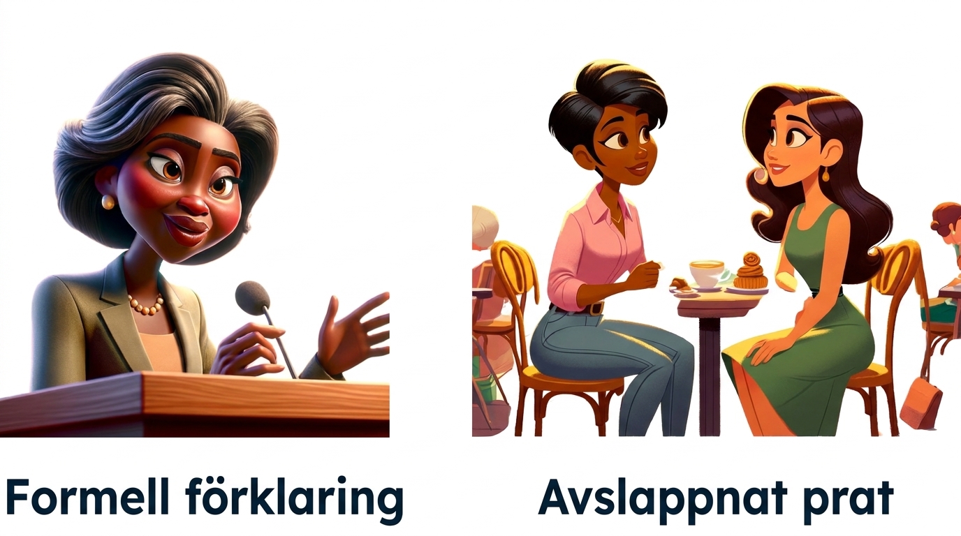 Två personer som har ett avslappnat samtal