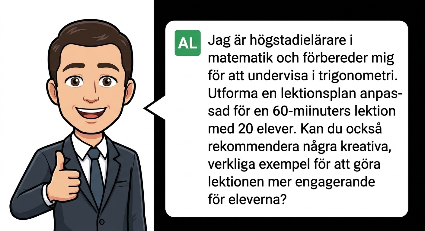 Tecknad illustration av en lärare som håller upp tummen för att visa uppskattning
