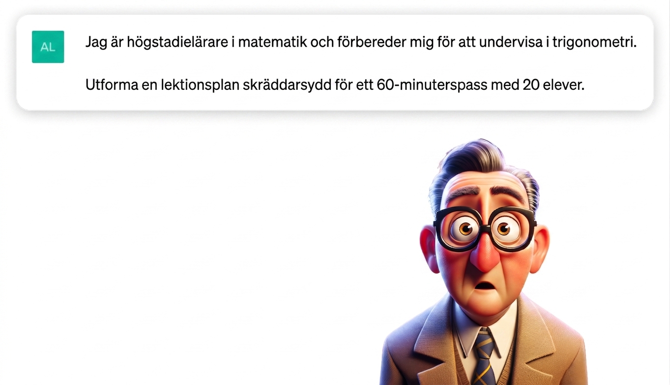 Tecknad illustration av en lärare