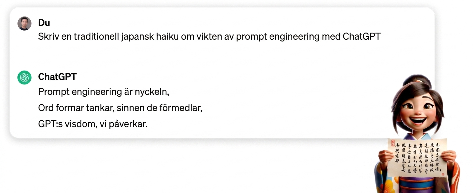 ChatGPT:s svar på att skriva en japansk haiku