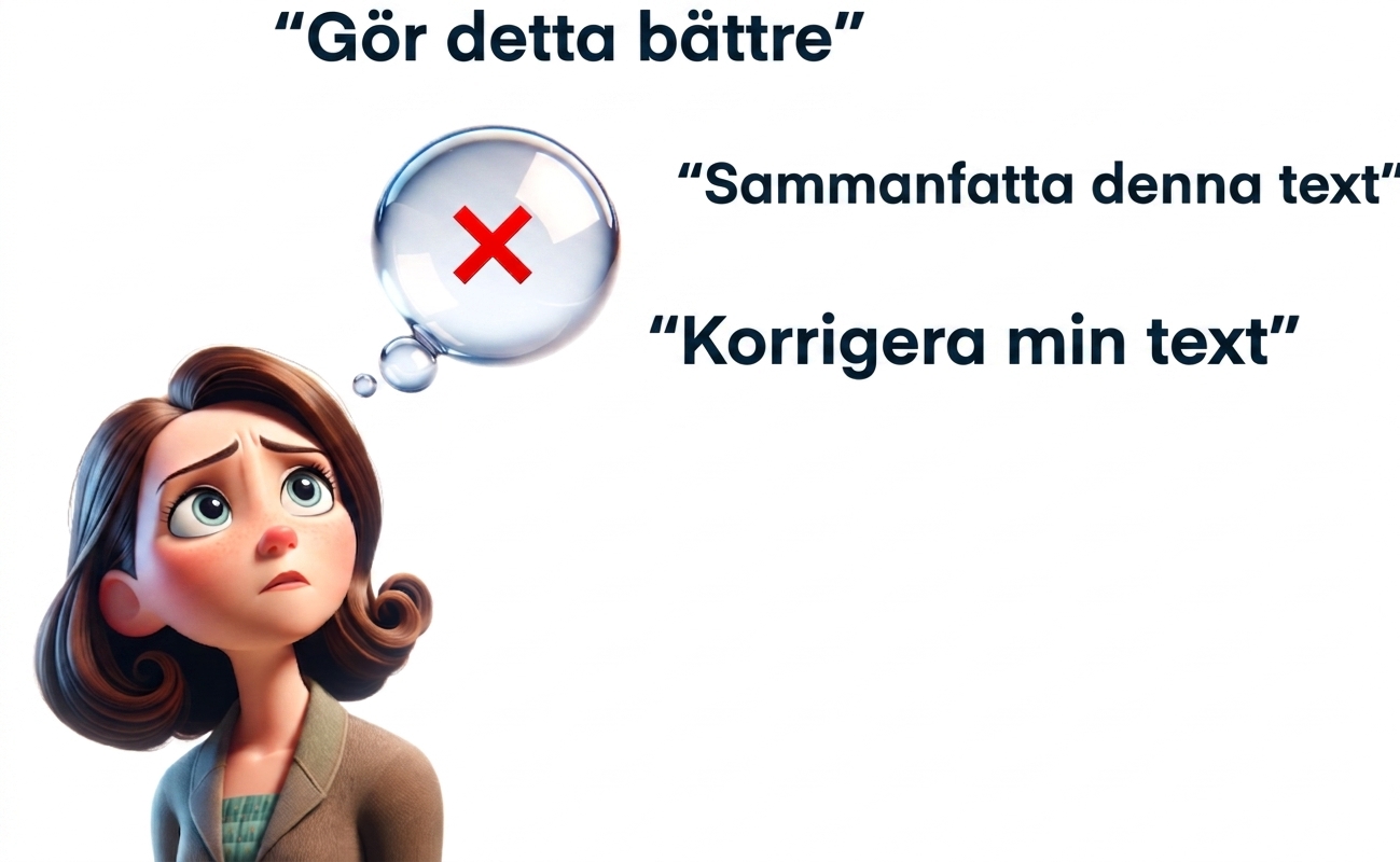 En person med en tankebubbla