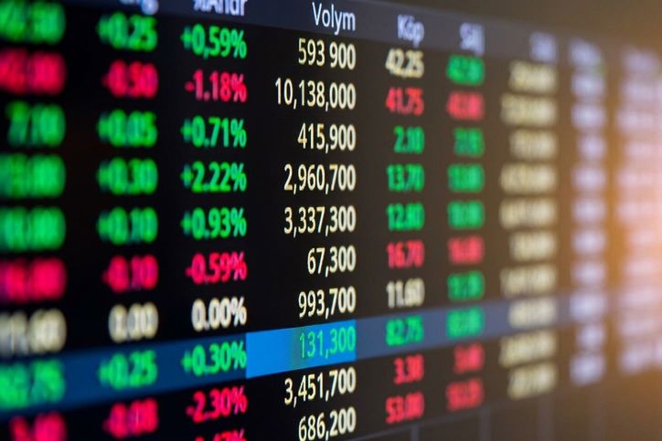 Bild av handelspriser på en skärm