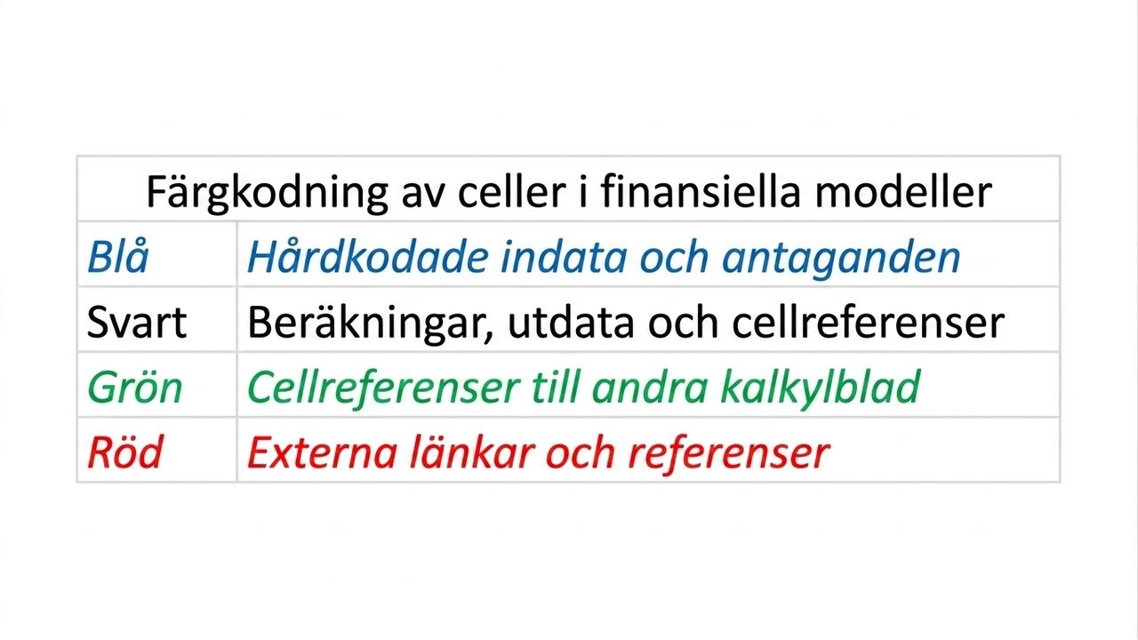 färgkodningsdiagram med blått, svart, grönt och rött