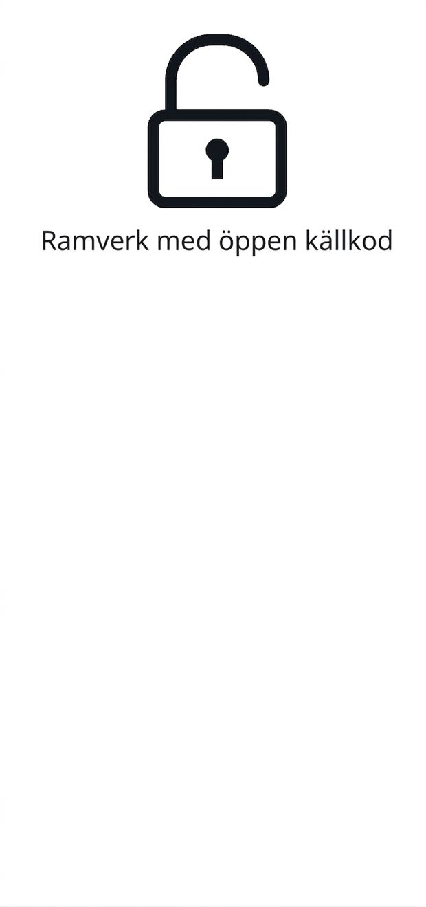 En ikon som representerar ramverk med öppen källkod.