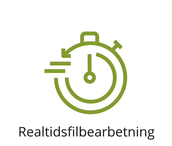 En ikon som visar realtidsbearbetning.