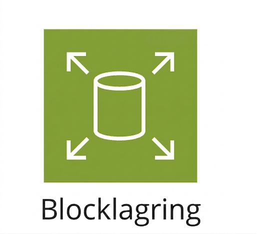 En ikon som visar blocklagring.