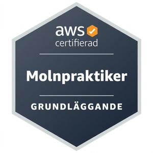 Bricka för AWS cloud practitioner-certifiering