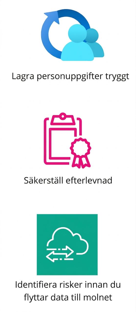 En ikon som representerar riskidentifiering inför datamigrering.