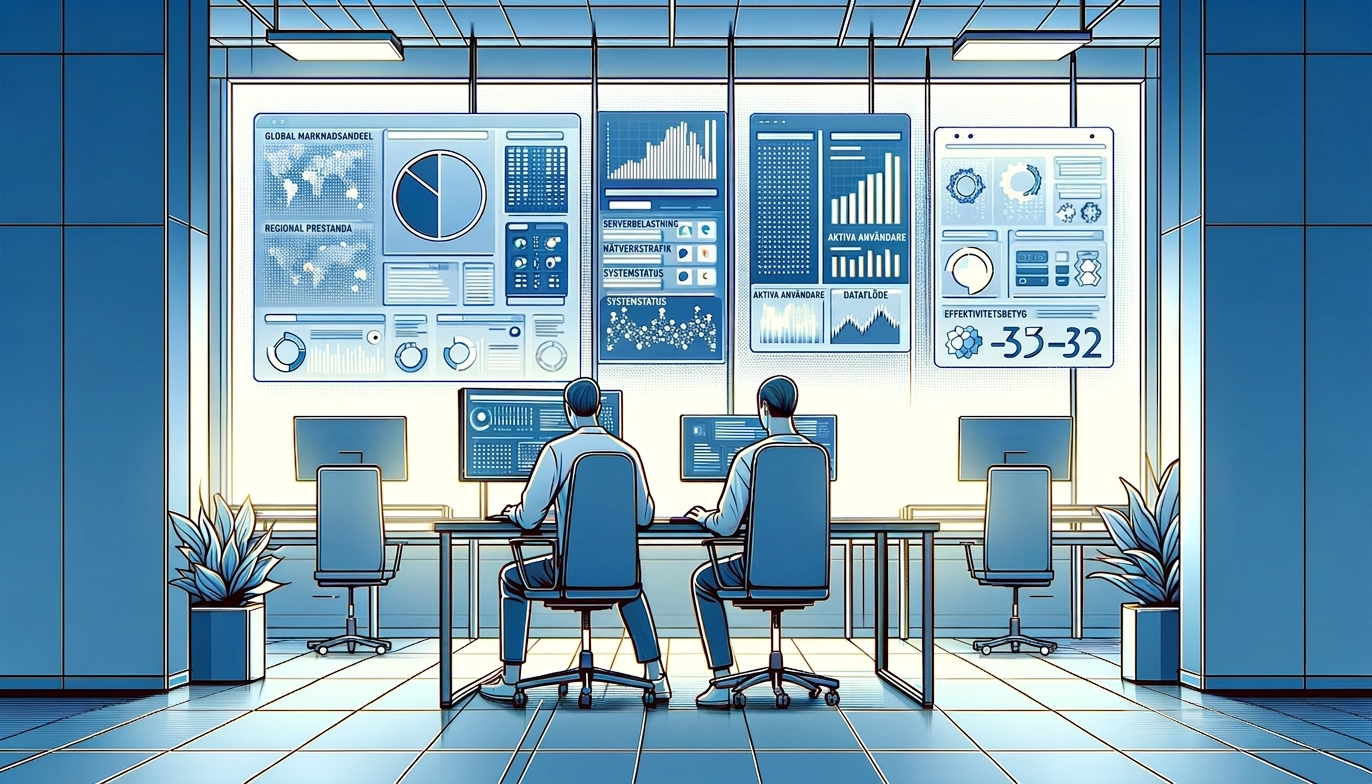 Tecknad bild av ett digitalt laboratorium