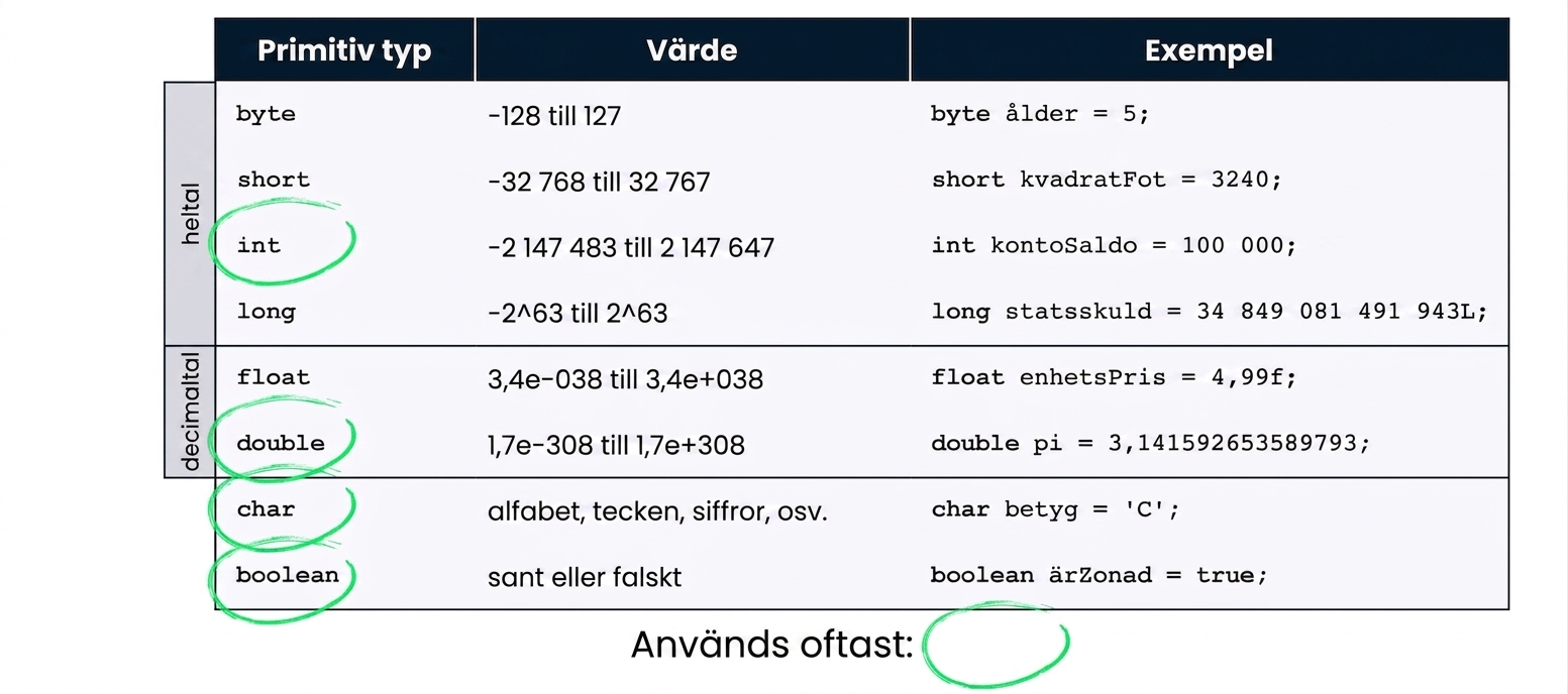 Tabell över primitiva typer