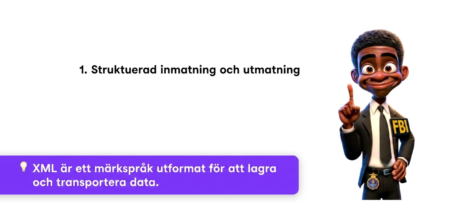 Bilden visar en tecknad FBI-agent som håller upp ett finger