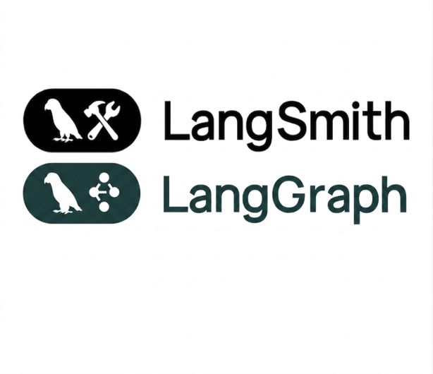 LangSmith och LangGraph-logotyper