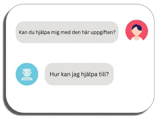 Skärm som visar en prompt och ett svar