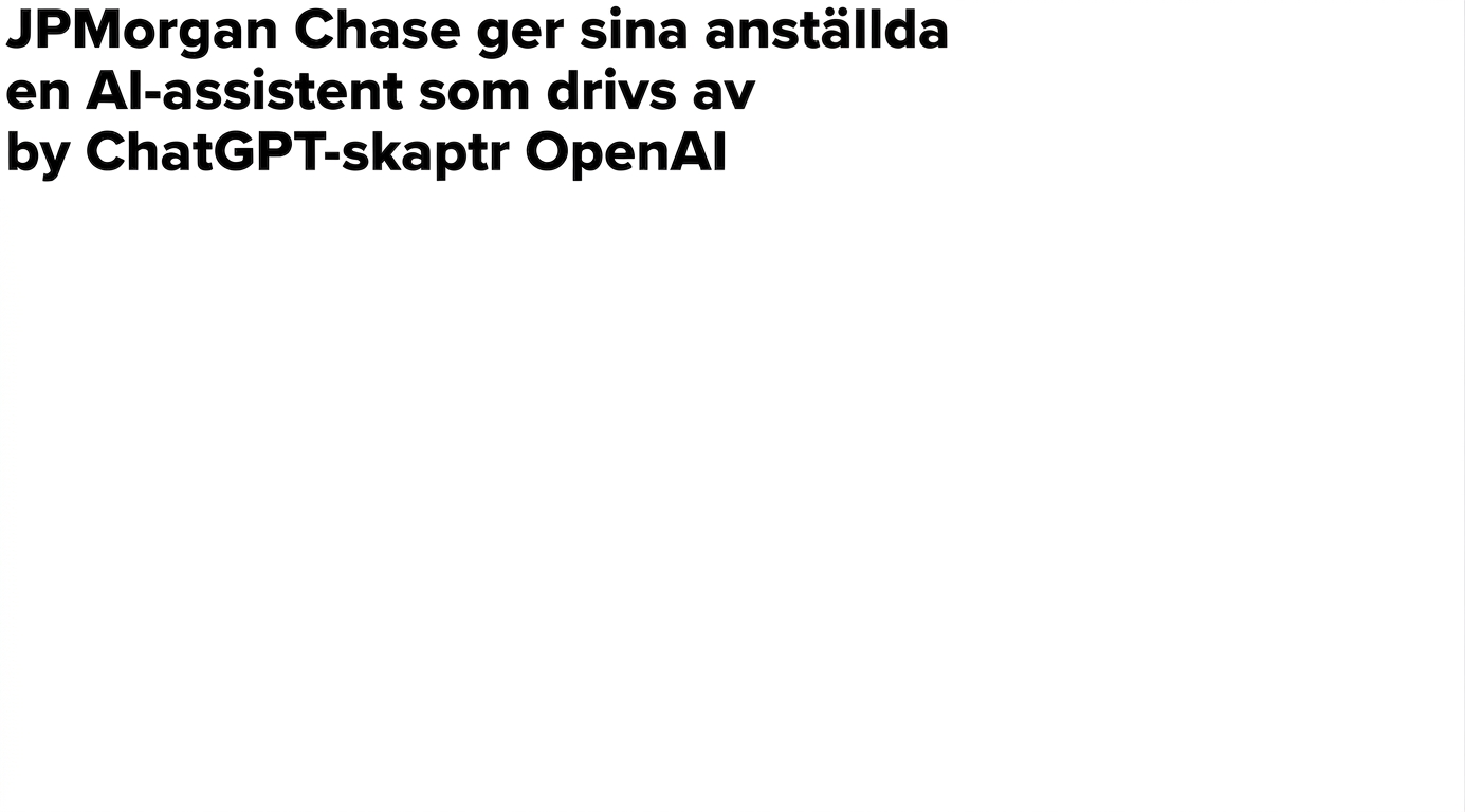 Nyhetsrubriker om företag som utvecklar och tar i bruk GPT-modeller