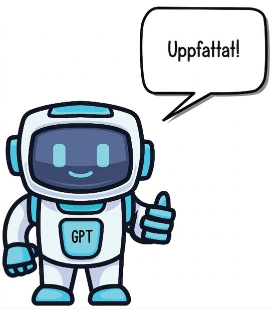 En robot med tummen upp som säger "fattat"