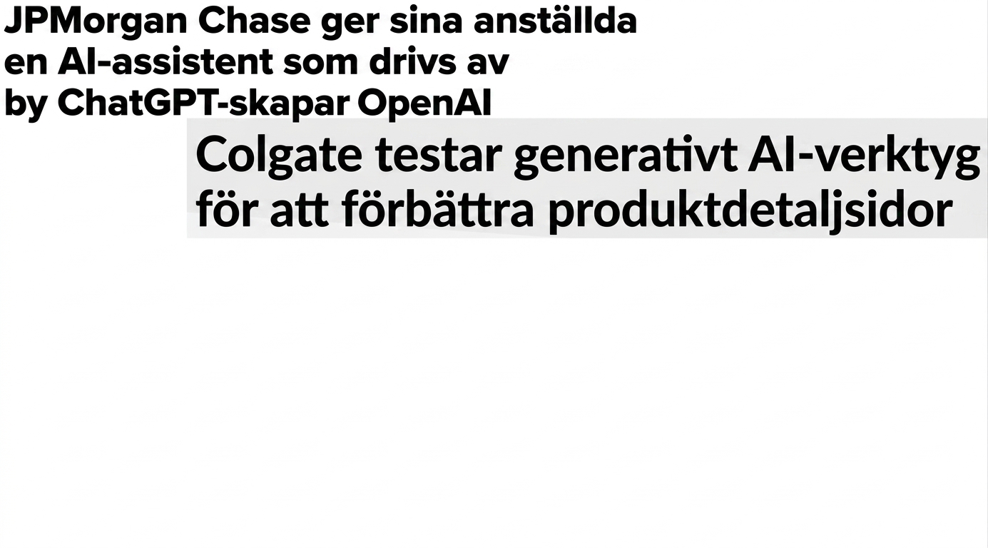 Nyhetsrubriker om företag som utvecklar och tar i bruk GPT-modeller